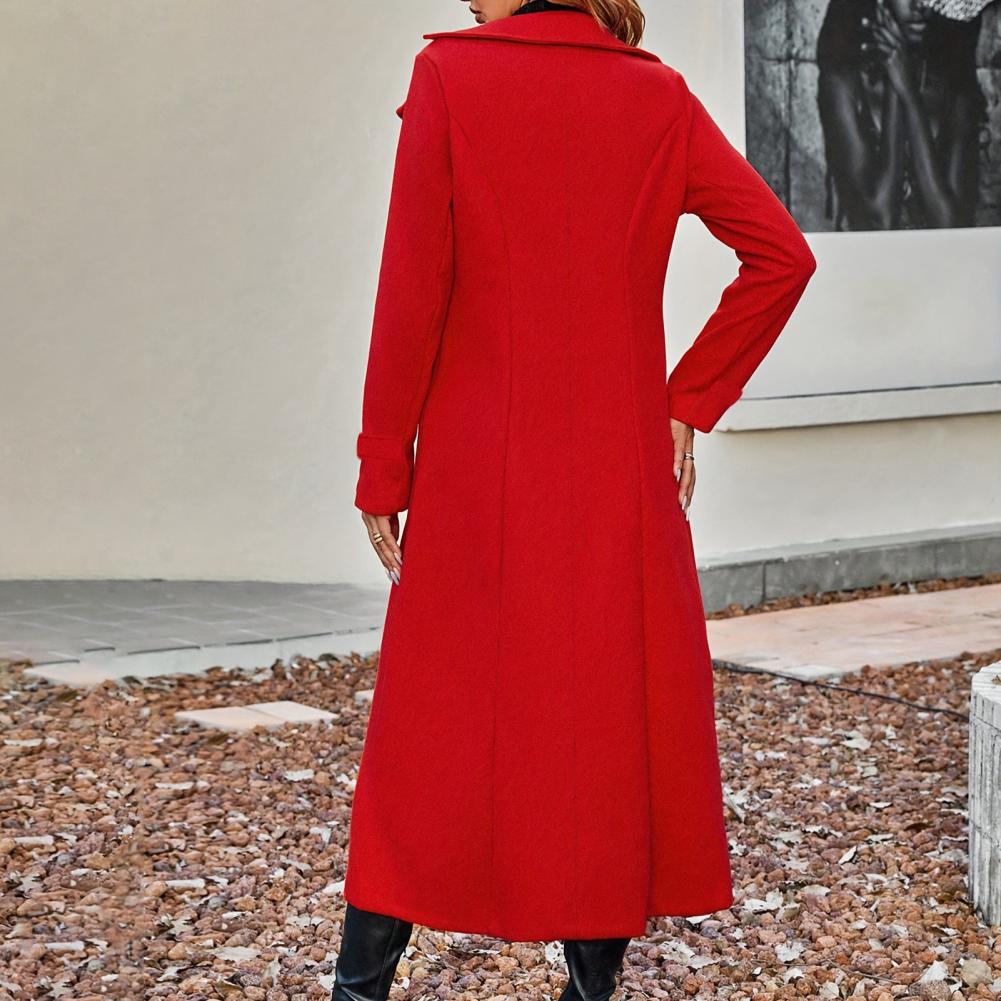 Women's Long Wool Coat Double- - Wool Coat Peacoat reseña y precio
