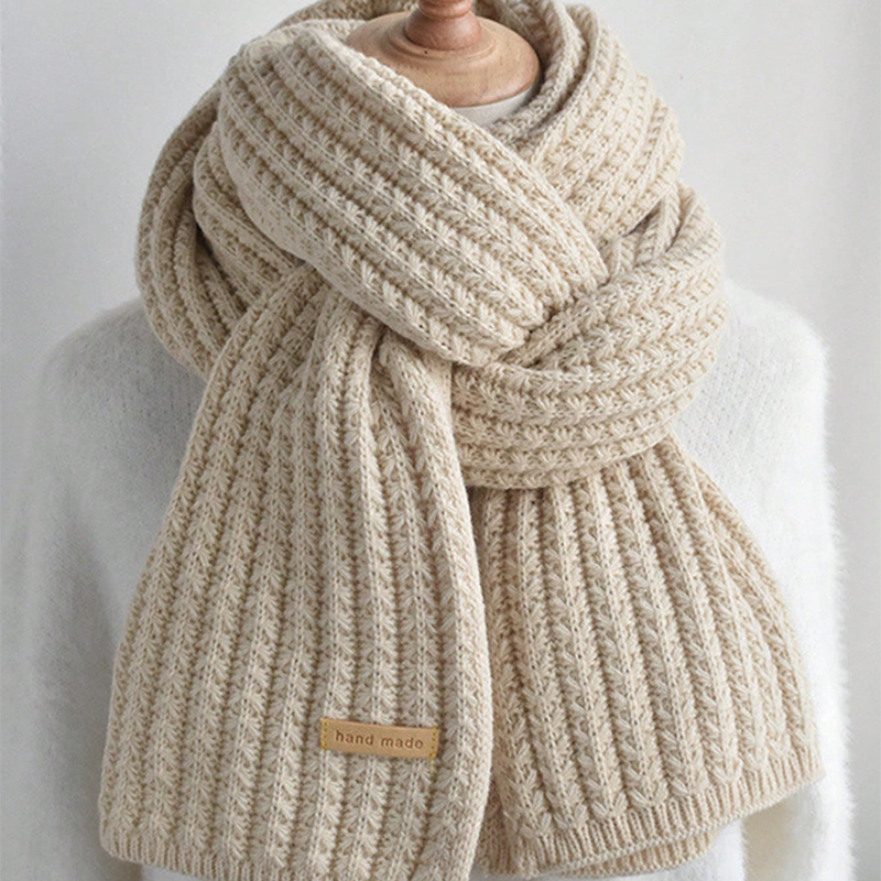 Thick Cable Knit Warm Cashmere - Wool Scarf Men reseña y precio