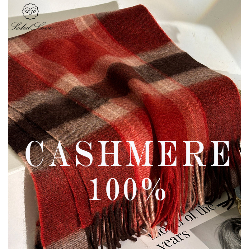100% Cashmere Scarf   Plaid  W - Wool Scarf Men reseña y precio