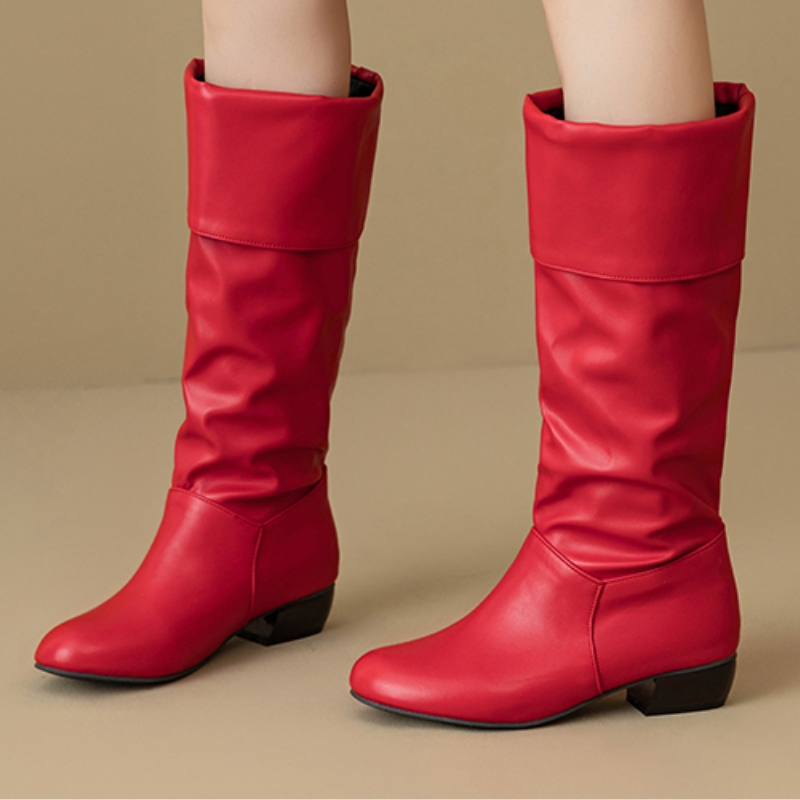 Slip on Knee High Boots Pleate - Waterproof Winter Boot reseña y precio