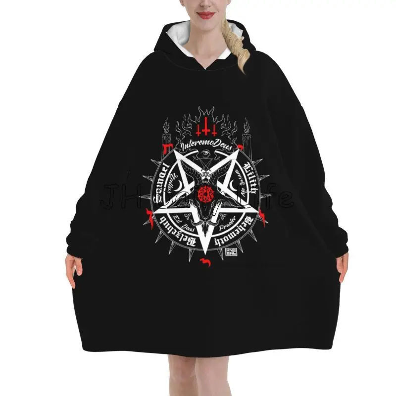 Black Satan Skull Dead Head My - Sherpa Hoodie Fleece reseña y precio
