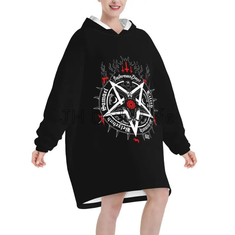 Black Satan Skull Dead Head My - Sherpa Hoodie Fleece reseña y precio