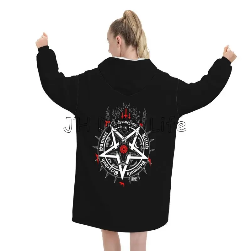 Black Satan Skull Dead Head My - Sherpa Hoodie Fleece reseña y precio