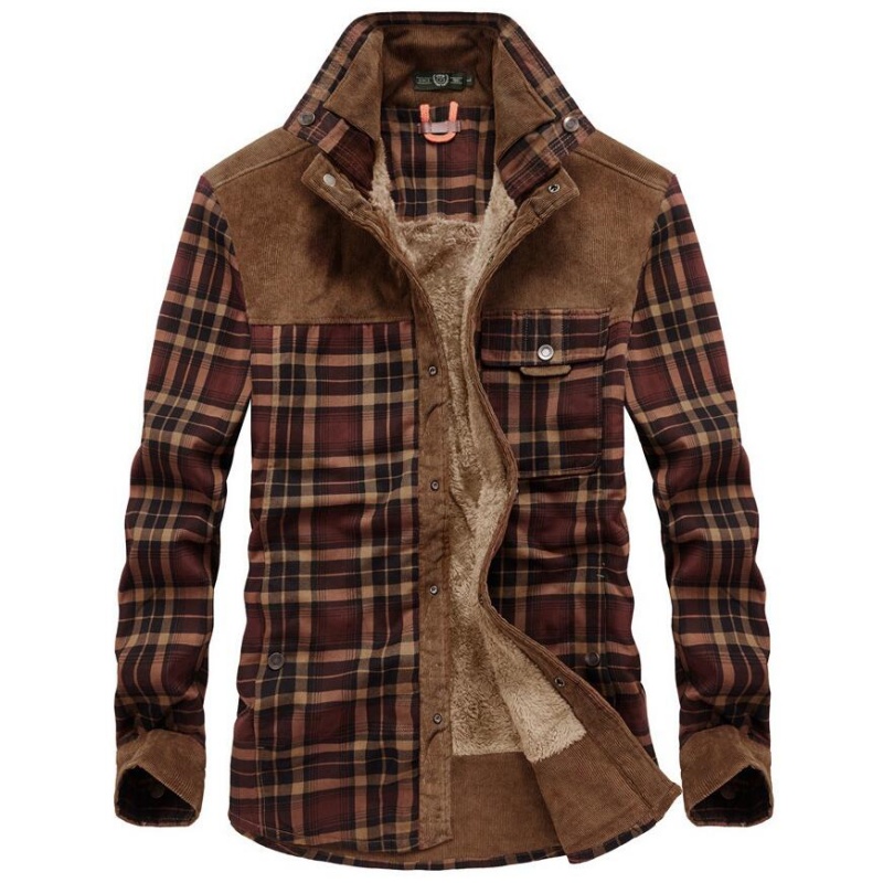 Men's Jackets Winter Windproof - Flannel Shirt Lined reseña y precio