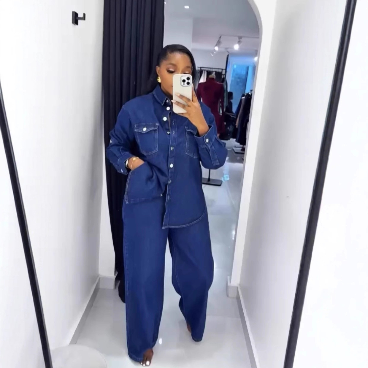 Jeans 2 Piece Sets Women Denim - Down Jacket Packable reseña y precio