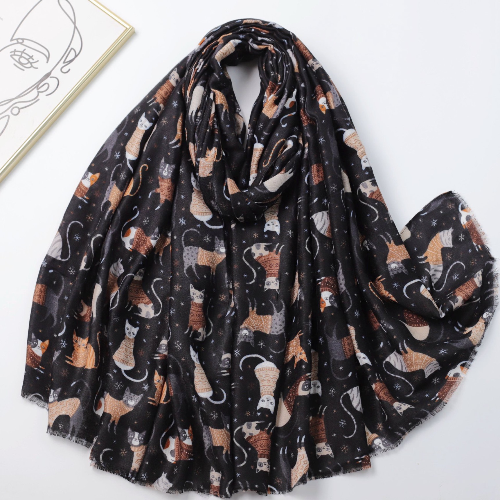 Women's Lovely Cartoon Playful - Shawl Wrap Winter reseña y precio