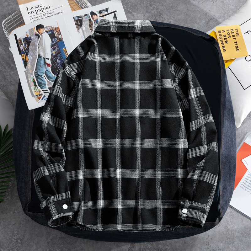 2025 Plaid shirt men's long-sl - Flannel Shirt Lined reseña y precio