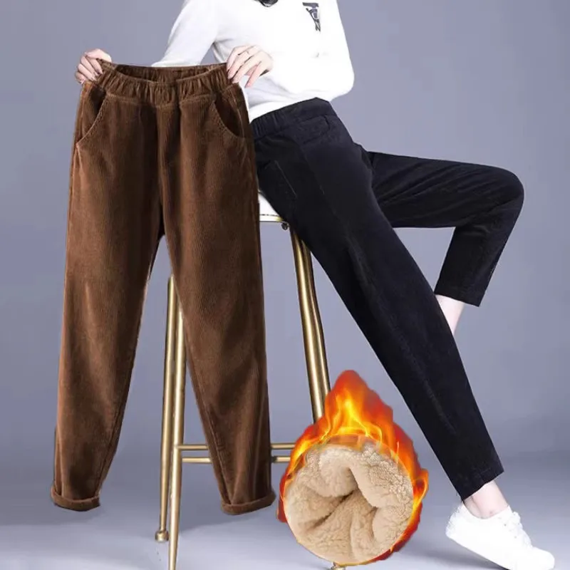 1pcs Women Autumn Winter Plush - Corduroy Pant Warm reseña y precio