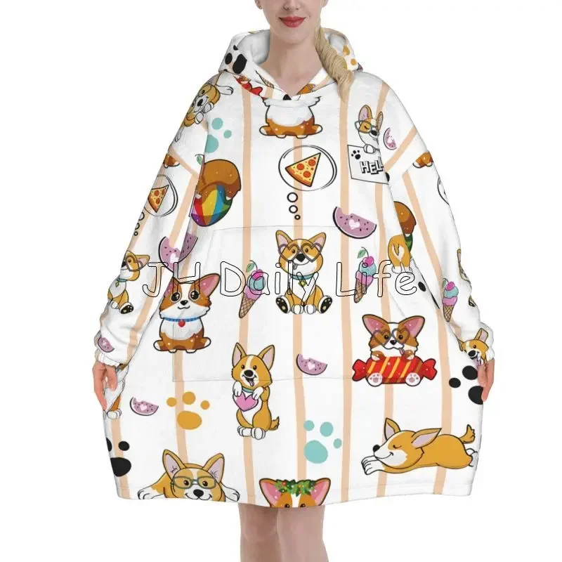Cute Corgi Dog Wearable Hoodie - Sherpa Hoodie Fleece reseña y precio
