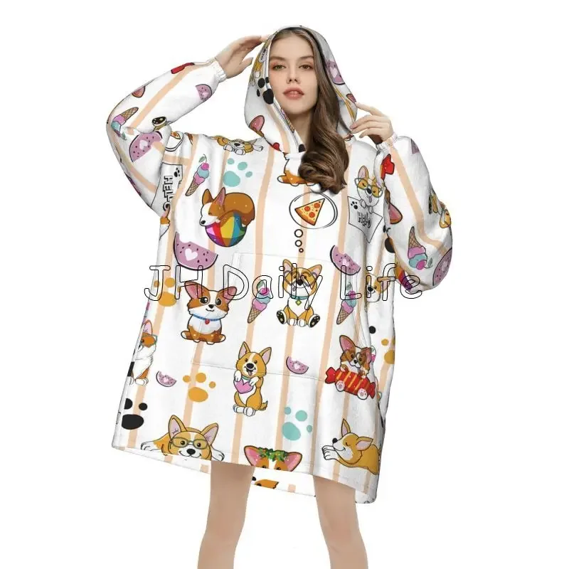 Cute Corgi Dog Wearable Hoodie - Sherpa Hoodie Fleece reseña y precio