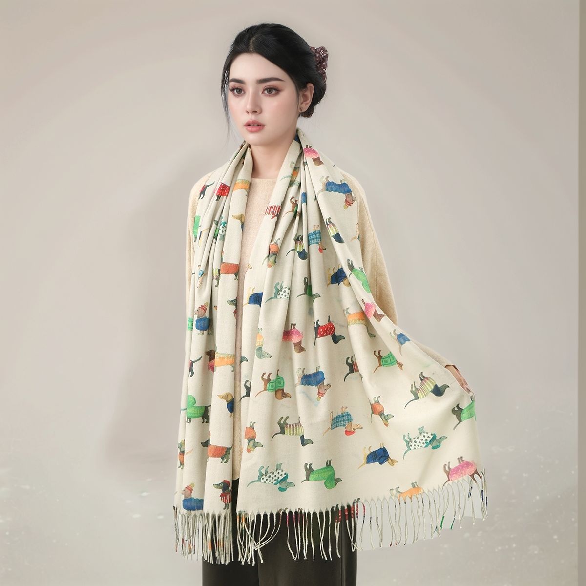 New Cashmere Scarf Shawl Dachs - Cashmere Pashmina Wrap reseña y precio