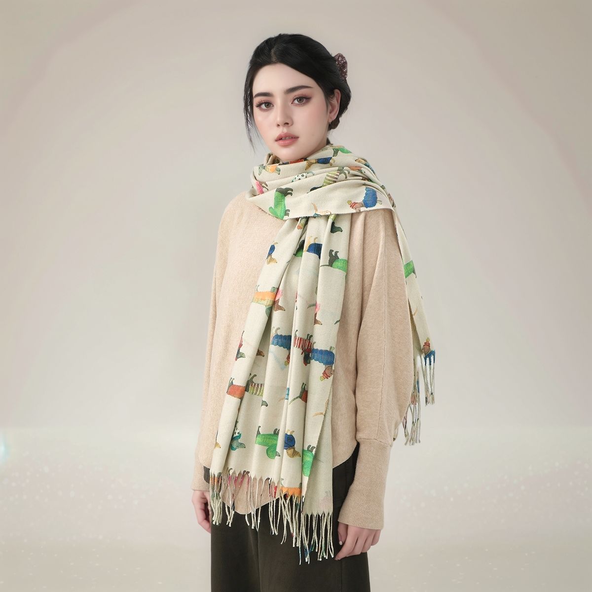 New Cashmere Scarf Shawl Dachs - Cashmere Pashmina Wrap reseña y precio