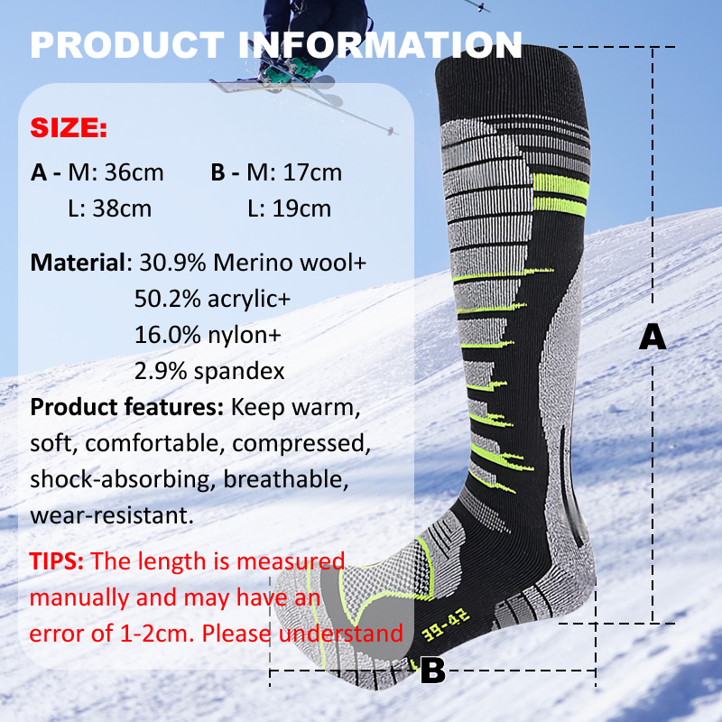 Merino Wool Ski Socks Cold Wea - Thermal Sock Wool reseña y precio