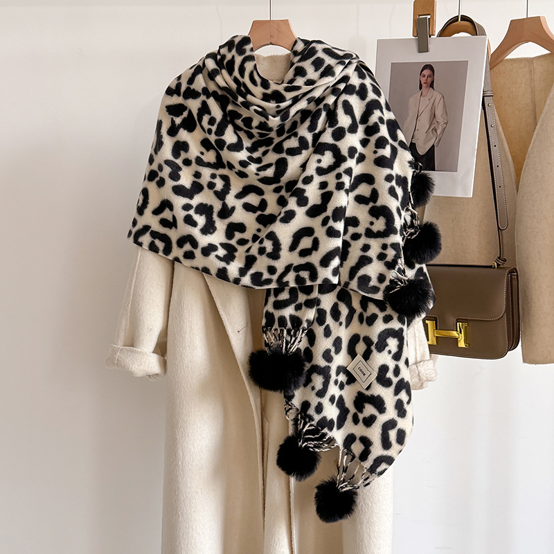 New Luxury Winter Leopard Two- - Cashmere Pashmina Wrap reseña y precio