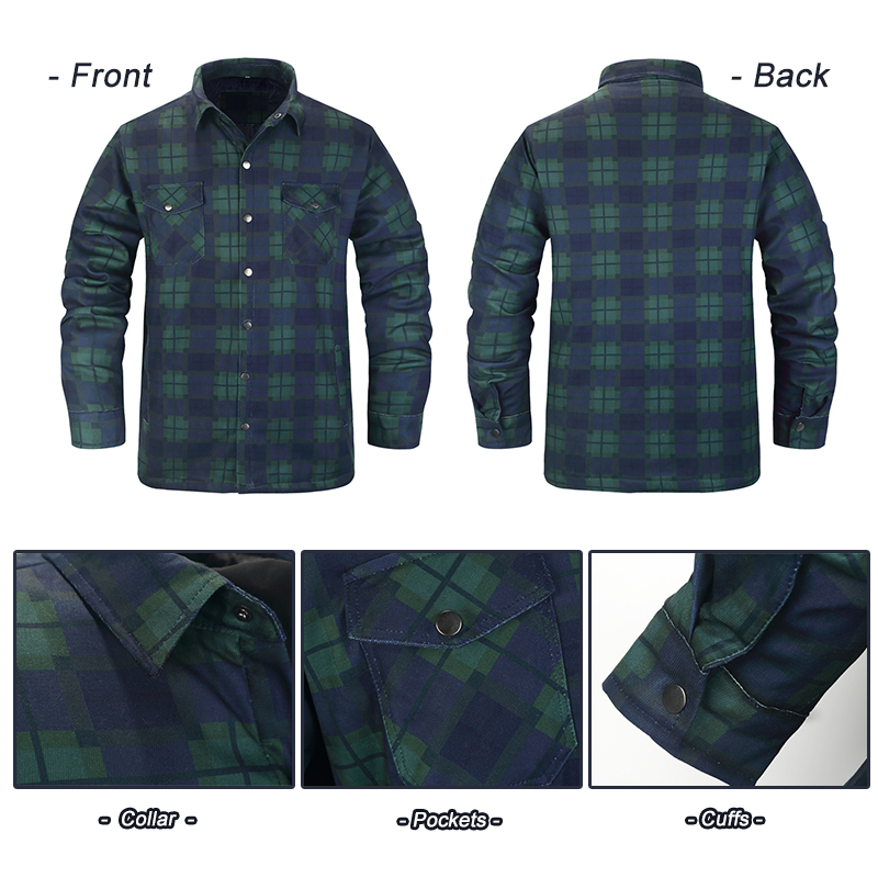 Winter Plaid Shirts For Mens T - Flannel Shirt Lined reseña y precio