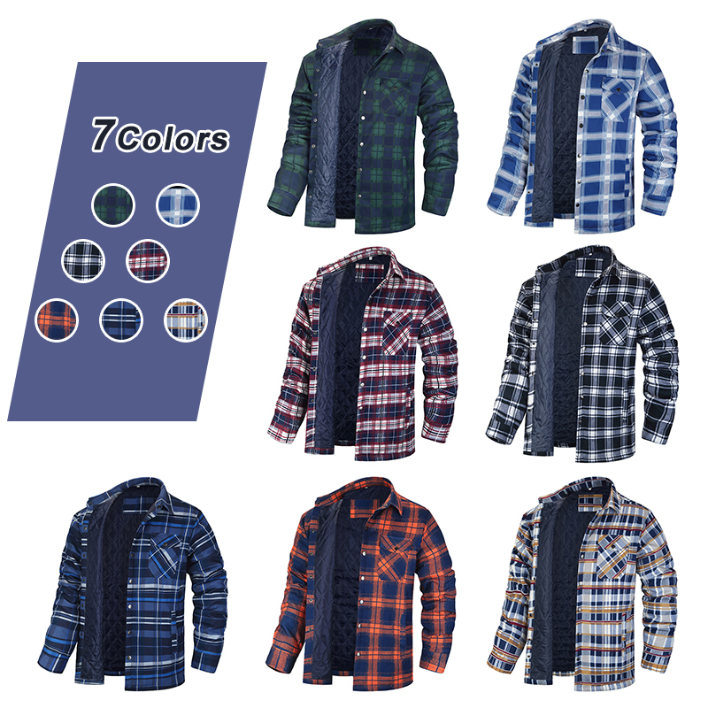 Winter Plaid Shirts For Mens T - Flannel Shirt Lined reseña y precio