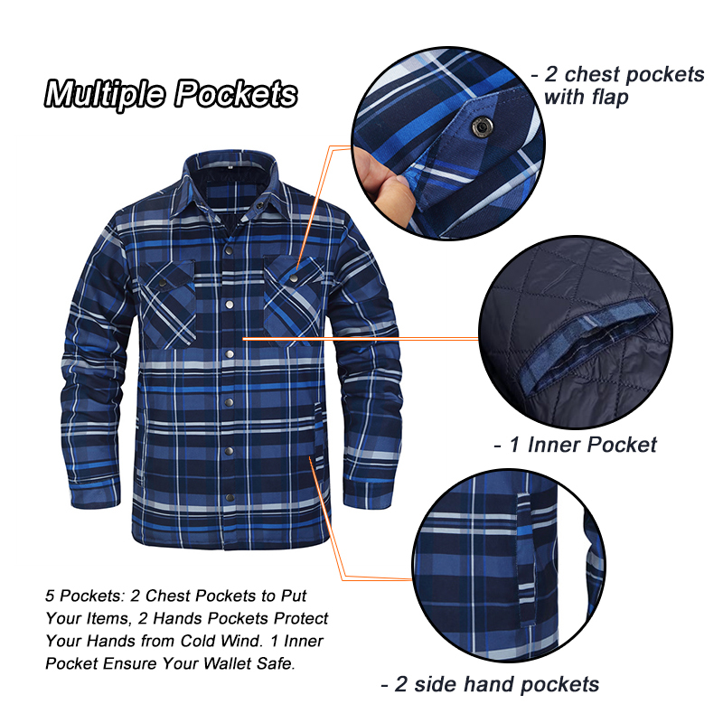 Winter Plaid Shirts For Mens T - Flannel Shirt Lined reseña y precio