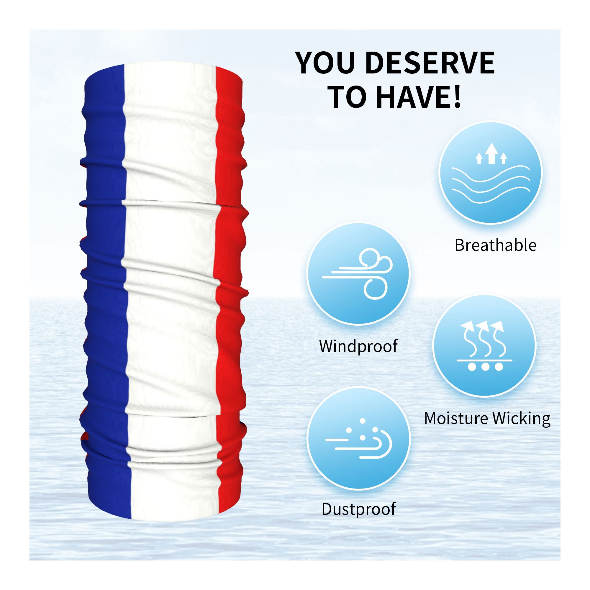 Custom French Flag France Band - Neck Gaiter Fleece reseña y precio