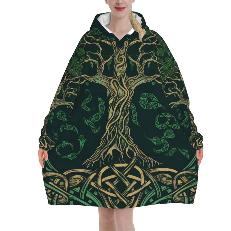 Tree of Life Celtic Pattern Bl - Sherpa Hoodie Fleece reseña y precio