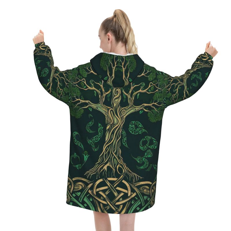 Tree of Life Celtic Pattern Bl - Sherpa Hoodie Fleece reseña y precio
