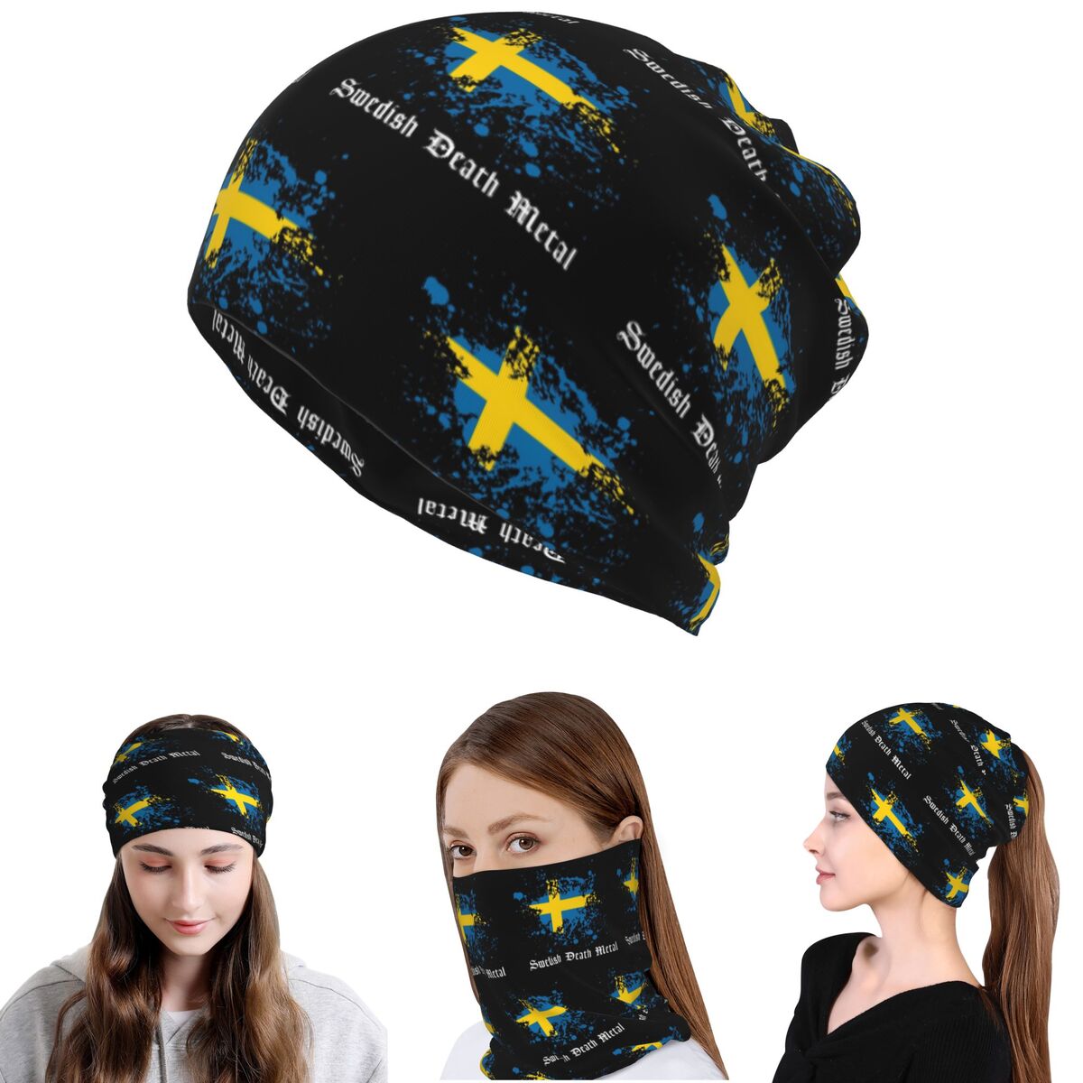 Swedish Death Metal Band Black - Knit Beanie Hat Warm reseña y precio