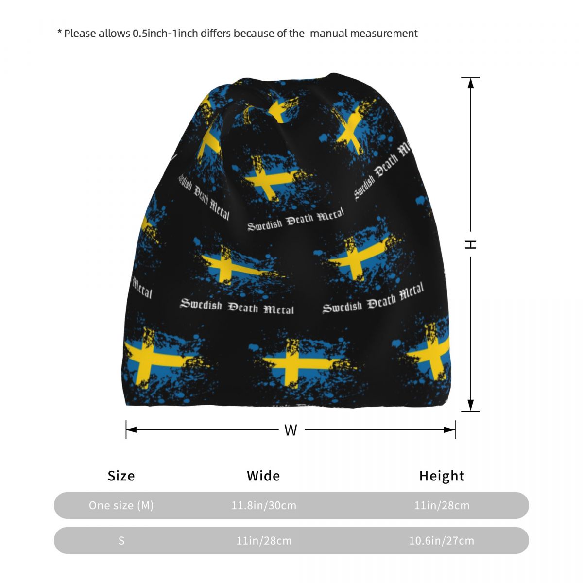 Swedish Death Metal Band Black - Knit Beanie Hat Warm reseña y precio