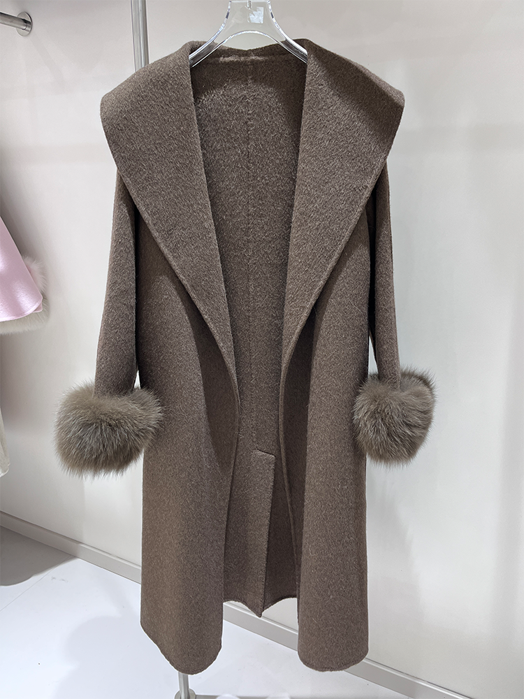 2025 New Wool Coat With Real F - Wool Coat Peacoat reseña y precio
