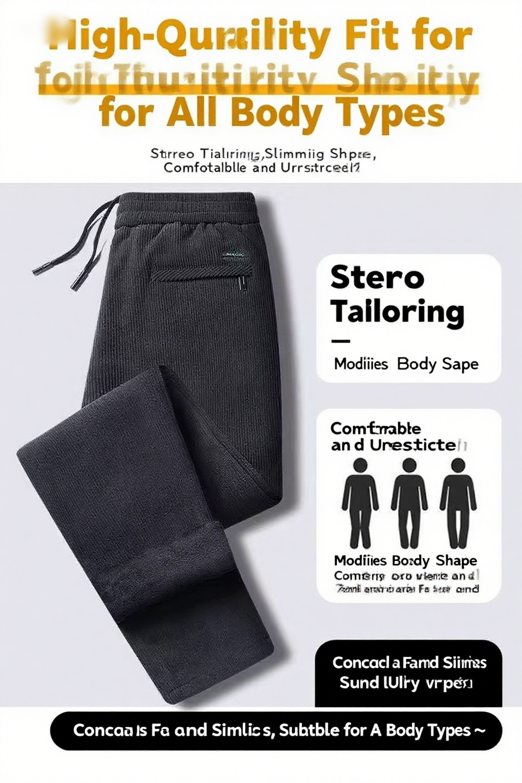 Black gray men's corduroy and  - Corduroy Pant Warm reseña y precio