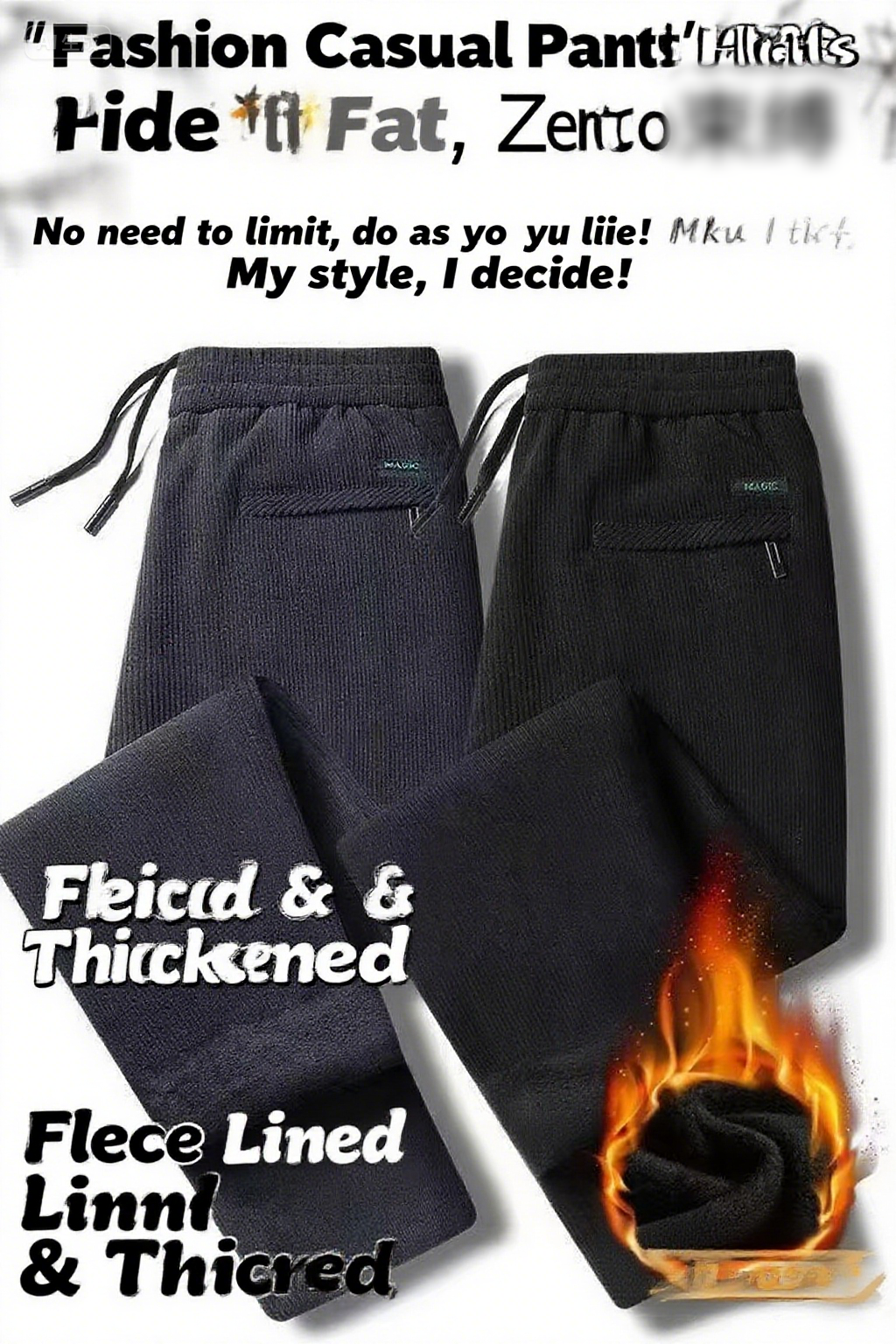 Black gray men's corduroy and  - Corduroy Pant Warm reseña y precio