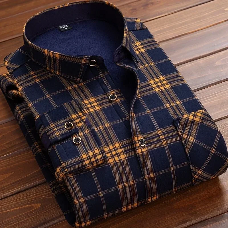 2025 Men's Winter Warm Long Sl - Flannel Shirt Lined reseña y precio