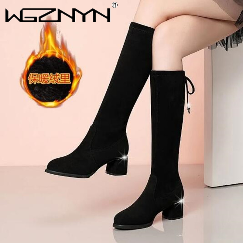 Women Autumn Winter Black Knee - Waterproof Winter Boot reseña y precio
