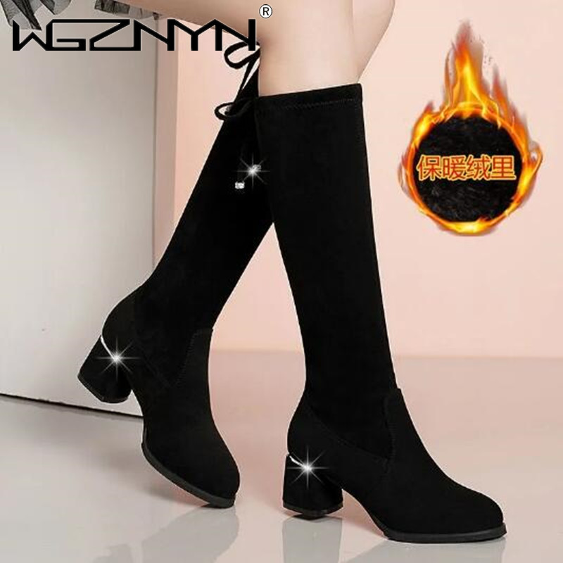 Women Autumn Winter Black Knee - Waterproof Winter Boot reseña y precio