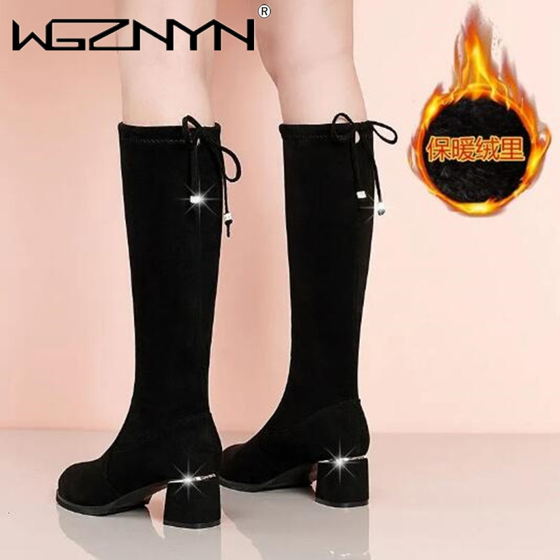 Women Autumn Winter Black Knee - Waterproof Winter Boot reseña y precio