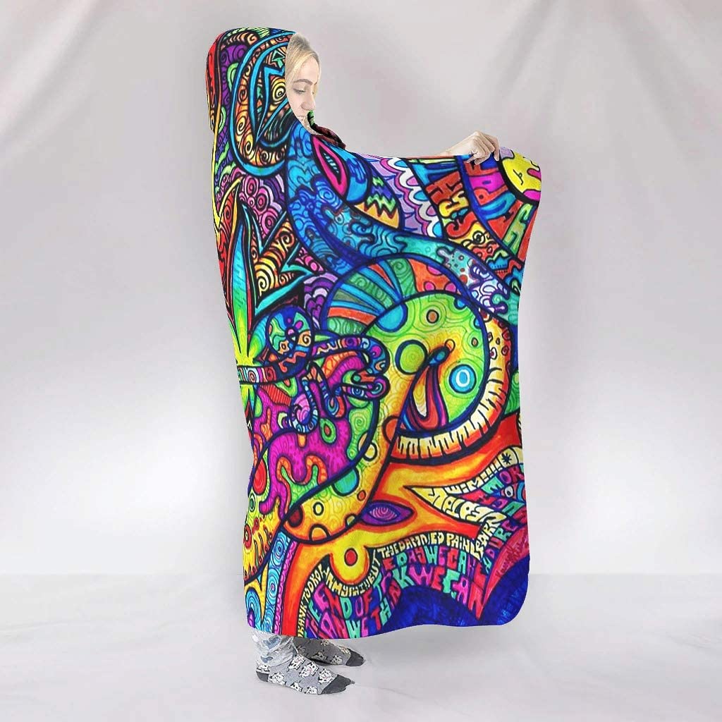 Abstract Bright Trippy Rainbow - Sherpa Hoodie Fleece reseña y precio