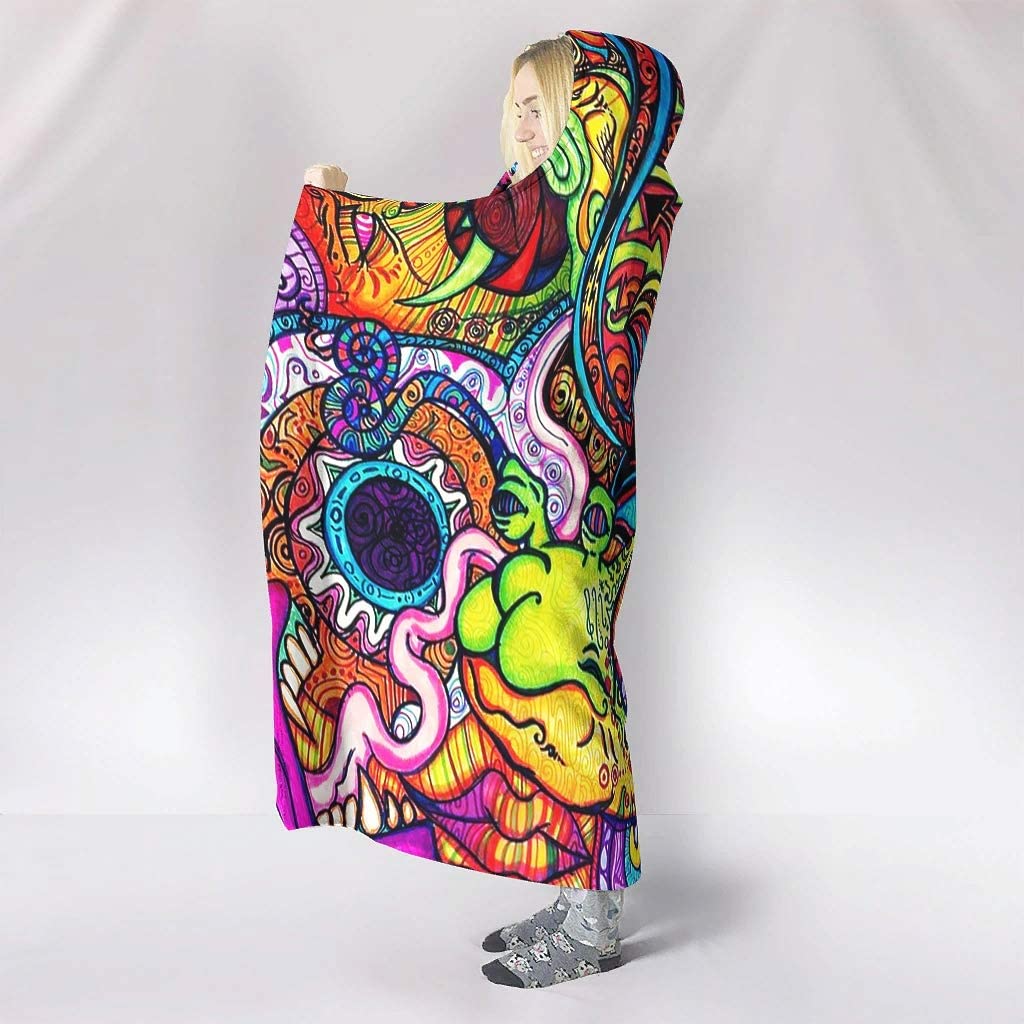 Abstract Bright Trippy Rainbow - Sherpa Hoodie Fleece reseña y precio