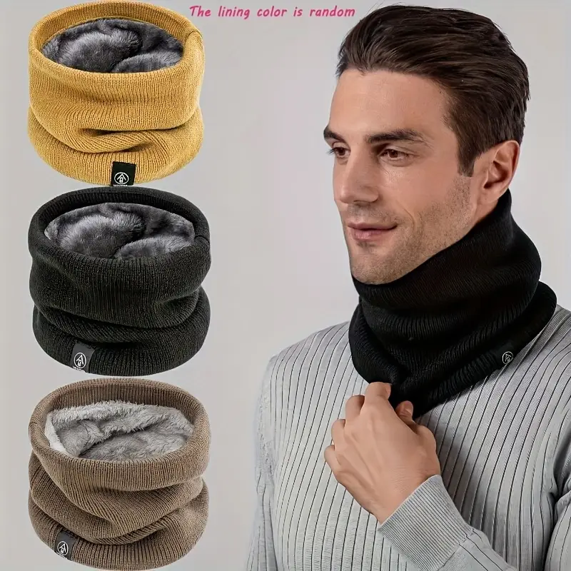 Warm Knitted Scarf Thickened P - Neck Gaiter Fleece reseña y precio