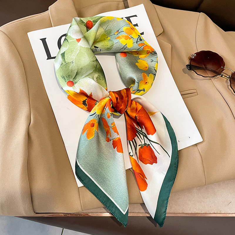 70x70cm Silk Scarf Square For  - Shawl Wrap Winter reseña y precio