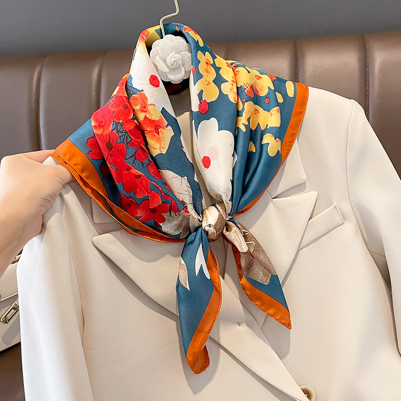 70x70cm Silk Scarf Square For  - Shawl Wrap Winter reseña y precio