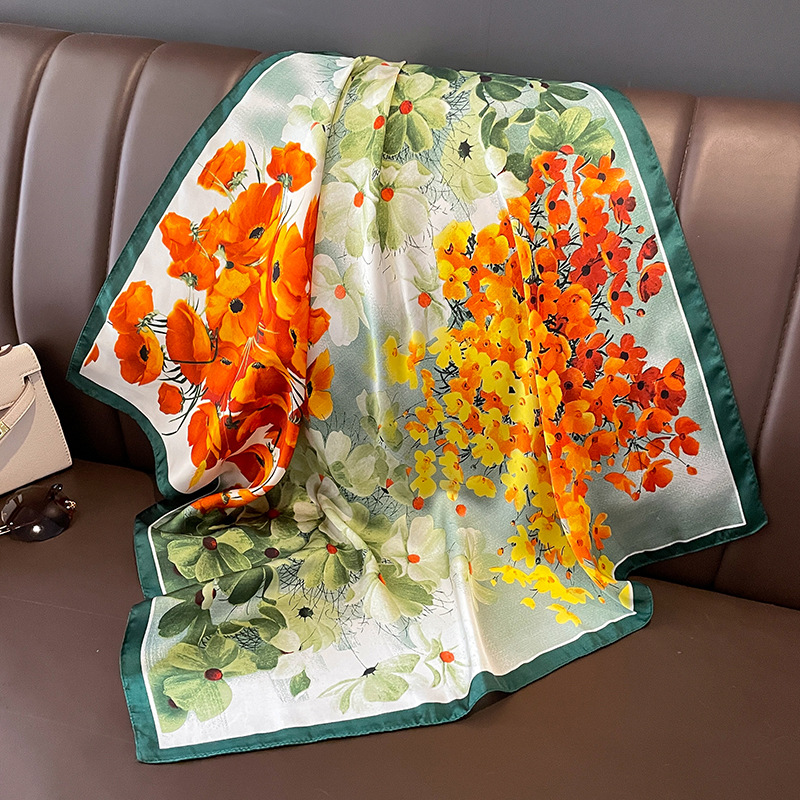 70x70cm Silk Scarf Square For  - Shawl Wrap Winter reseña y precio