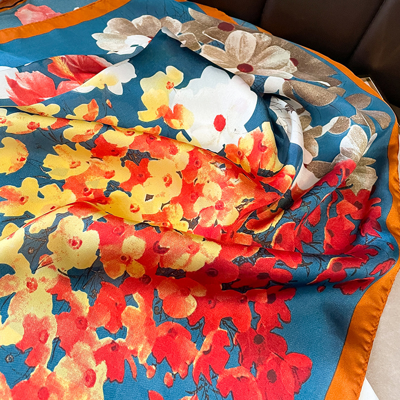 70x70cm Silk Scarf Square For  - Shawl Wrap Winter reseña y precio