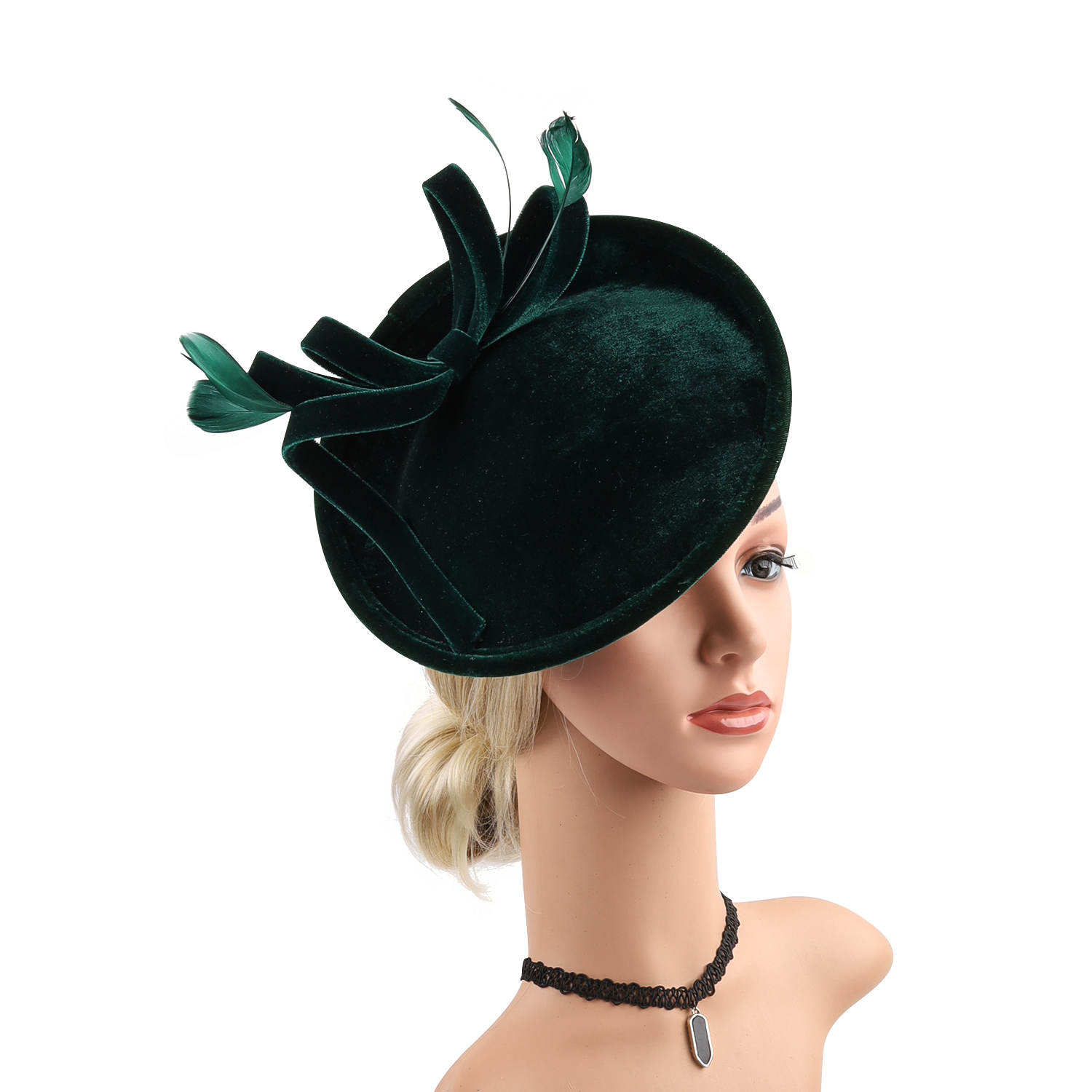 Velour Velvet Fascinator Feath - Winter Headband Fleece reseña y precio