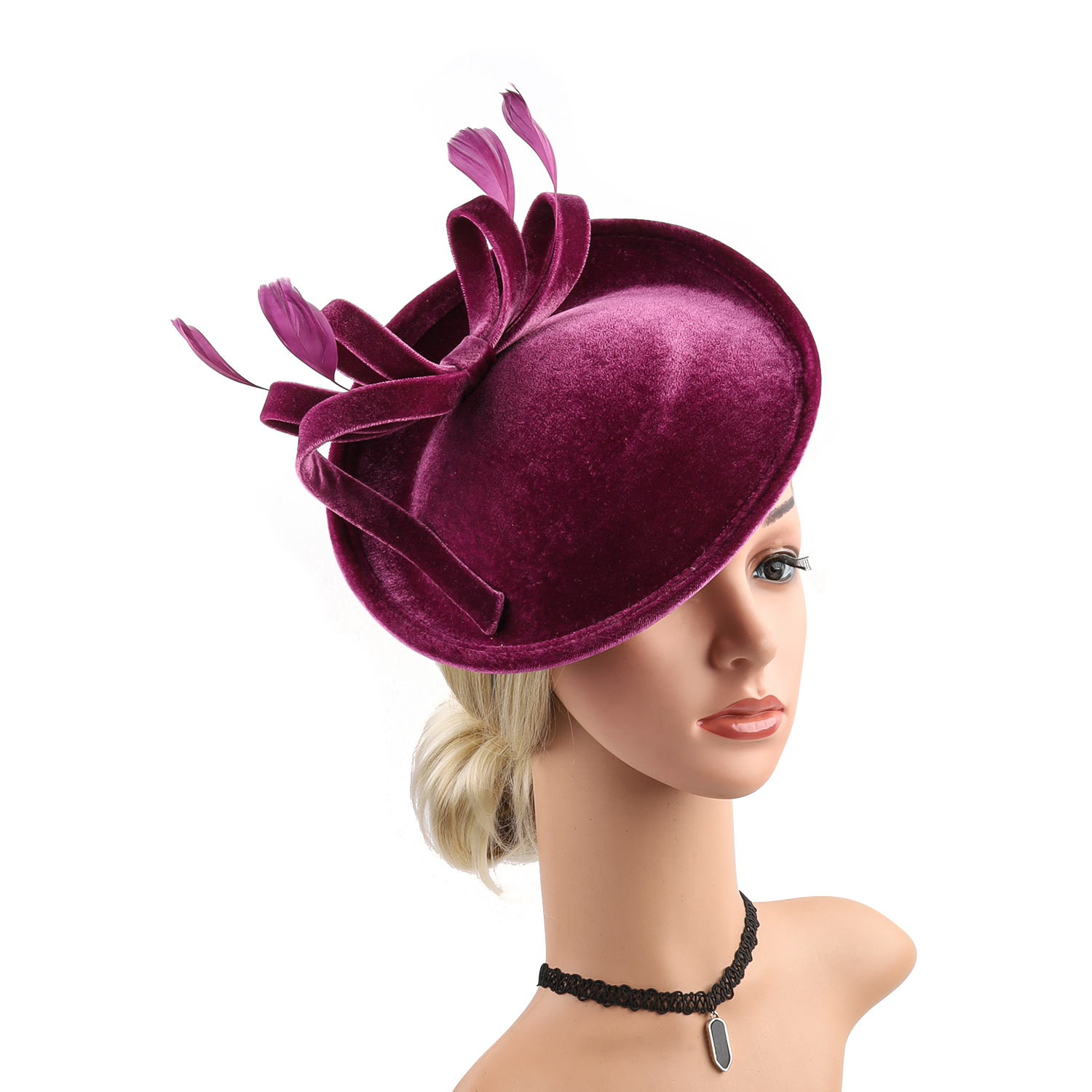 Velour Velvet Fascinator Feath - Winter Headband Fleece reseña y precio
