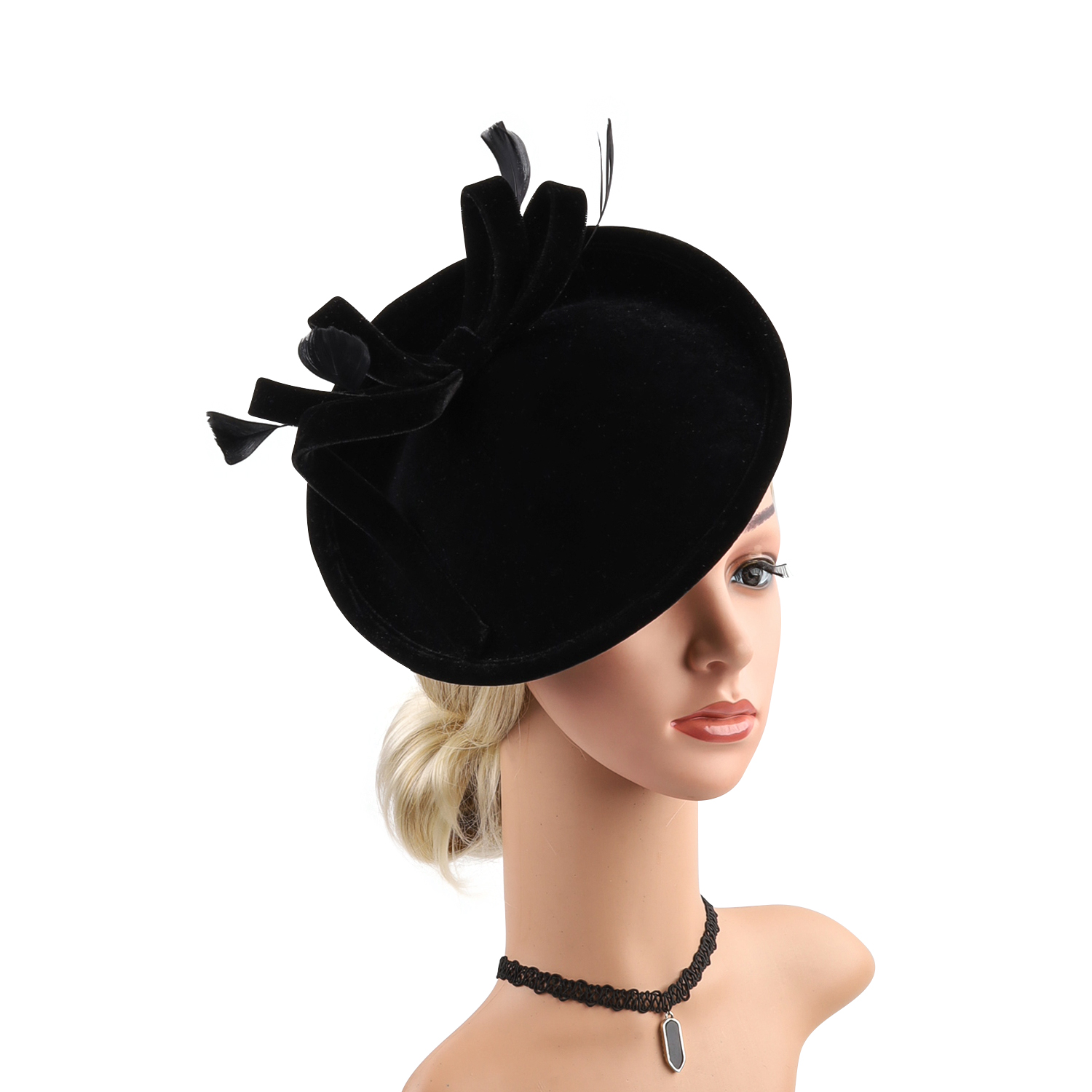 Velour Velvet Fascinator Feath - Winter Headband Fleece reseña y precio
