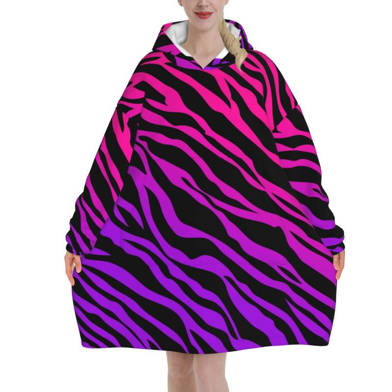 Zebra Stripe Print Wearable Bl - Sherpa Hoodie Fleece reseña y precio