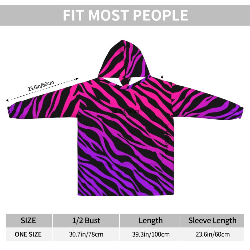 Zebra Stripe Print Wearable Bl - Sherpa Hoodie Fleece reseña y precio