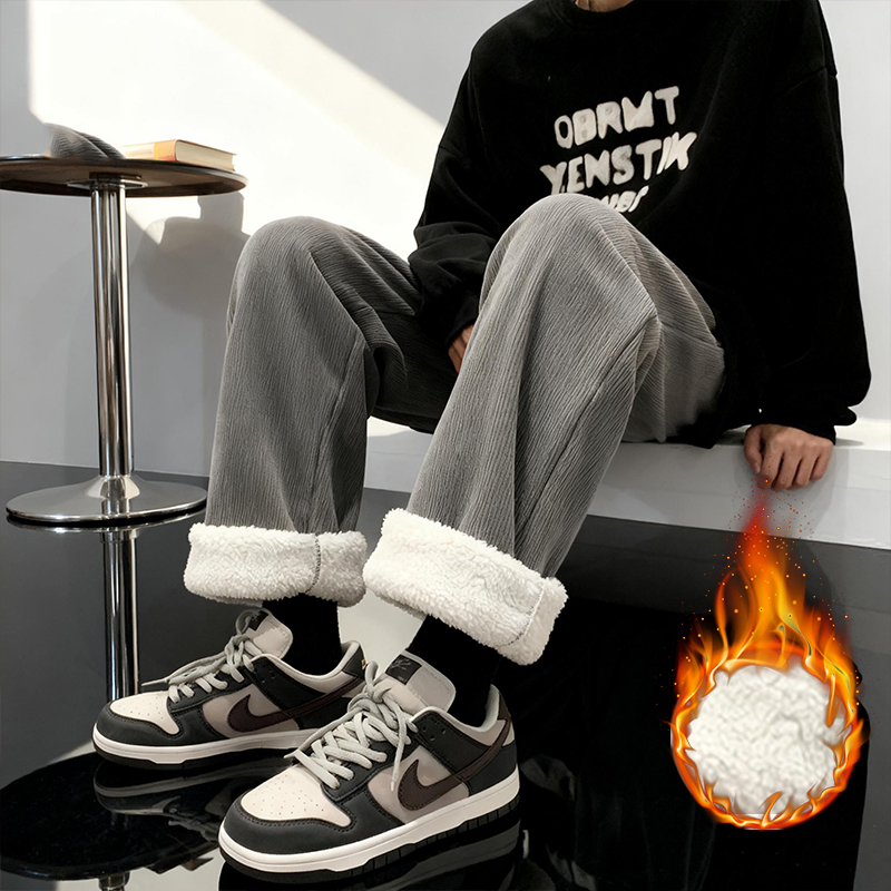Thick Lamb Fleece Men's Pants  - Corduroy Pant Warm reseña y precio