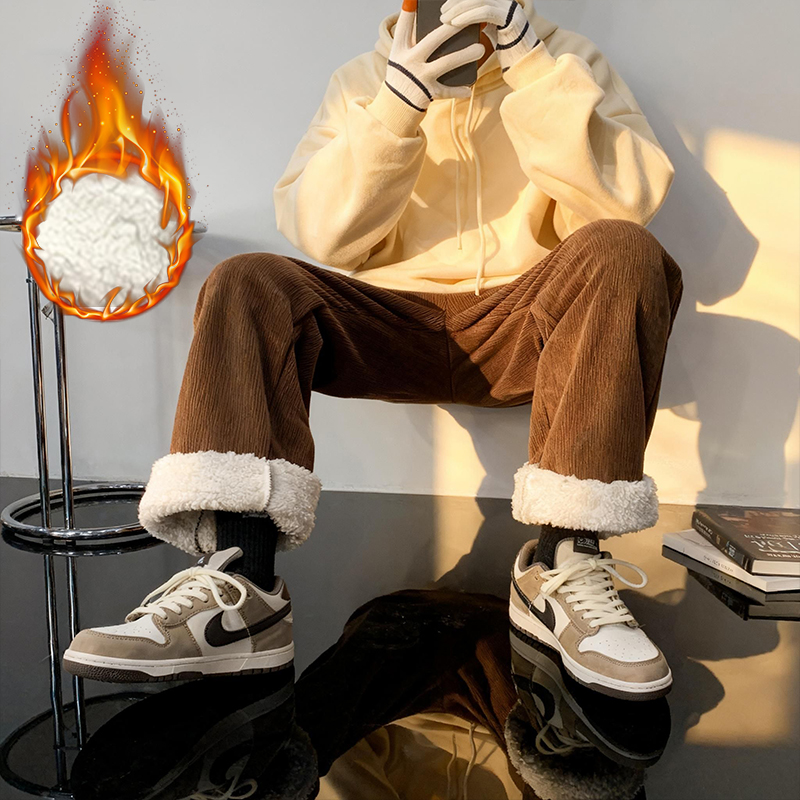 Thick Lamb Fleece Men's Pants  - Corduroy Pant Warm reseña y precio