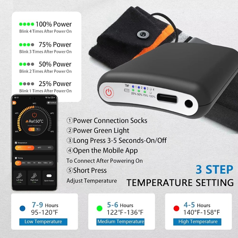 For Winter Heated Glove Insole - Heated Vest Battery reseña y precio