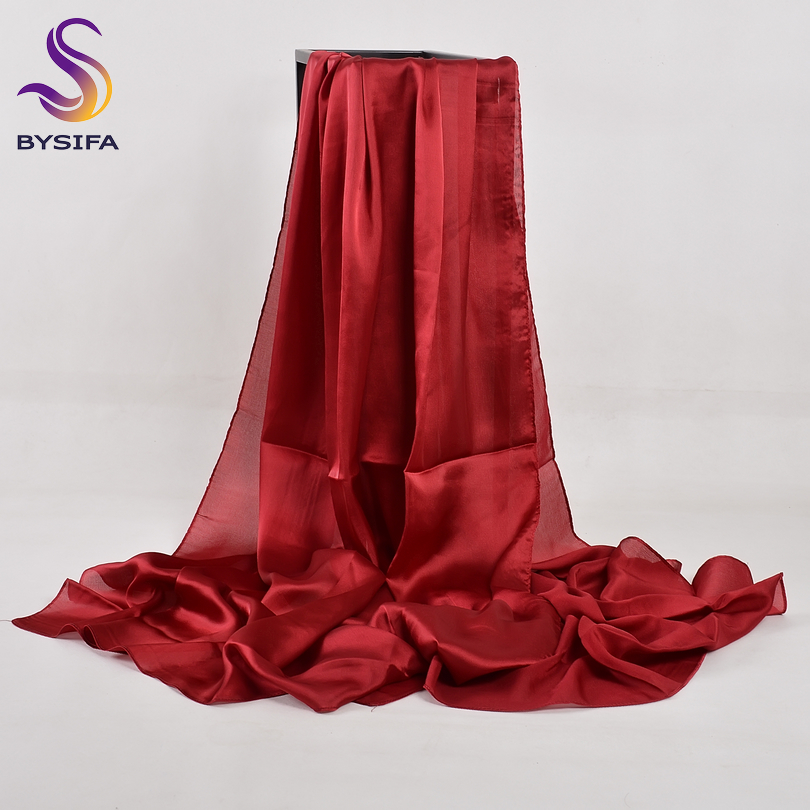 [BYSIFA] Solid Color Silk Scar - Shawl Wrap Winter reseña y precio