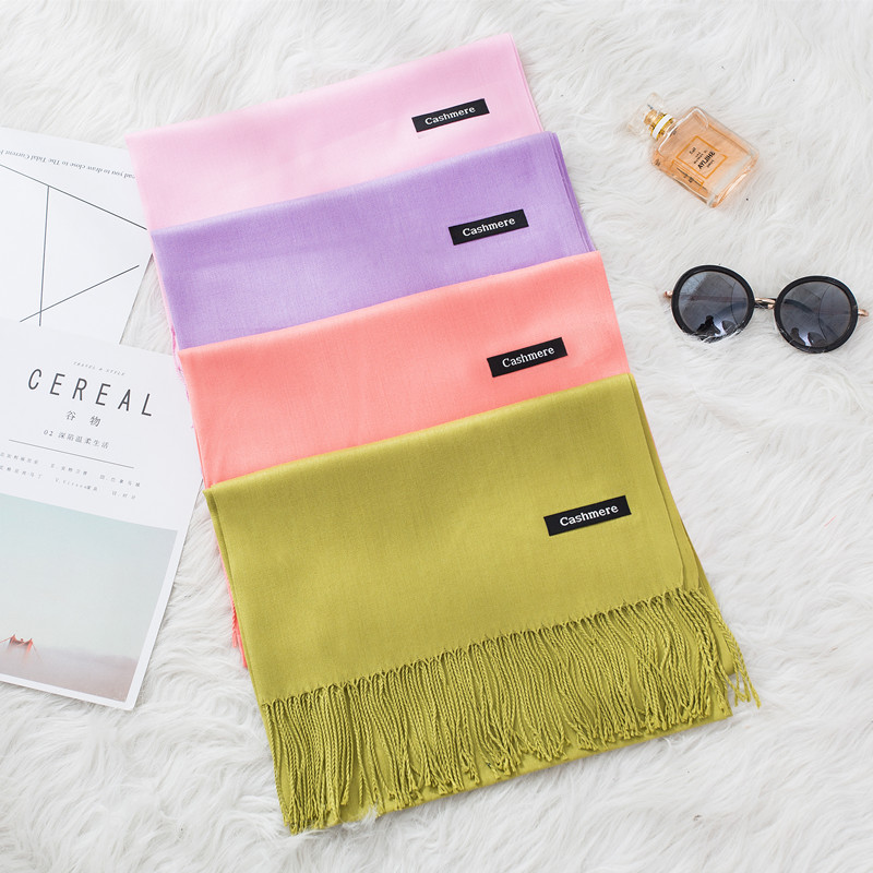Fashion Solid Color 2020 Women - Cashmere Pashmina Wrap reseña y precio